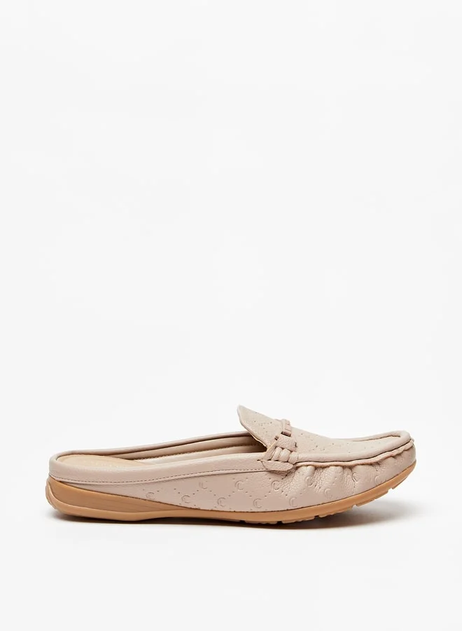 Le Confort Women's Monogram Embossed Slip-On Mules