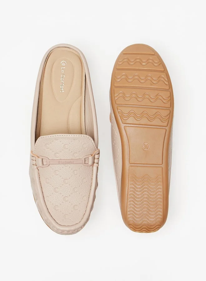 Le Confort Women's Monogram Embossed Slip-On Mules