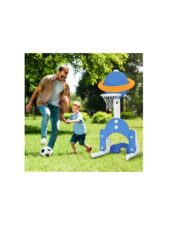 ALCOACH 4 in 1 Kids Basketball Hoop Set Adjustable Sports Activity Center w/ Balls Blue baby - 36 - Image 3