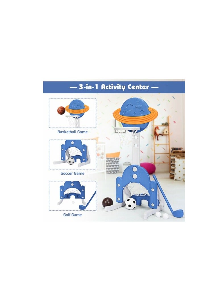 ALCOACH 4 in 1 Kids Basketball Hoop Set Adjustable Sports Activity Center w/ Balls Blue baby - 36 - Image 4