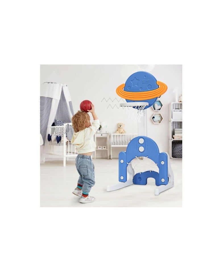 ALCOACH 4 in 1 Kids Basketball Hoop Set Adjustable Sports Activity Center w/ Balls Blue baby - 36 - Image 5