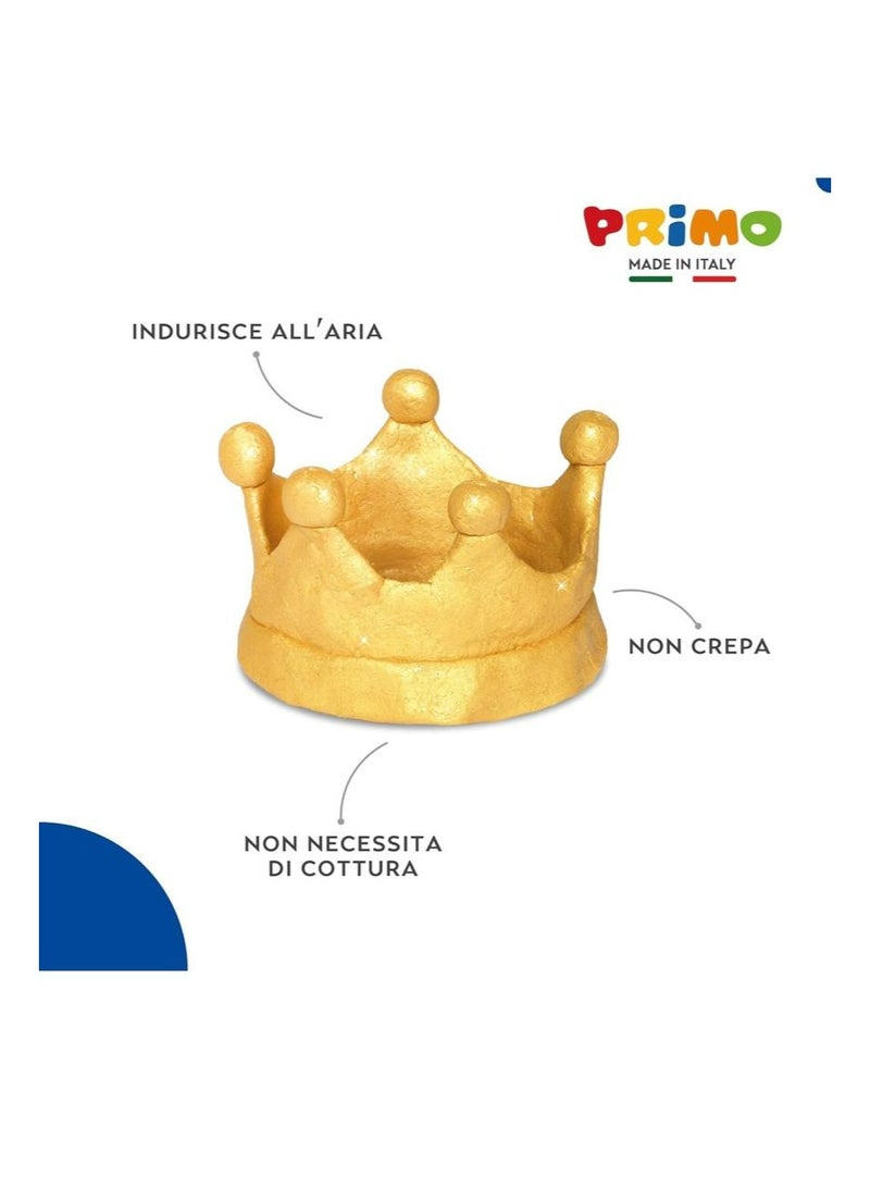 بريمو عبوة طين بريمو الجاف بالهواء،صلصال أصفرلماع، ٢٥٠ غرام، نشاط خالٍ من الشاشات للأطفال، ينمي المهارات الحركية الدقيقة، ويعزز النمو الحسي، يجف ليصبح صلبًا، طين تشكيل، غير سام، للاستخدام في المنزل أو الفصل الدراسي - Image 4