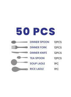 Arshia Arshia Gold Stainless Steel Cutlery Sets 50pcs TM1401GS  - Image 2