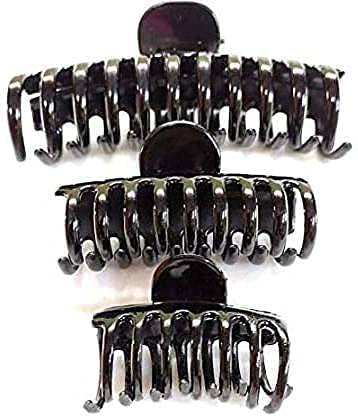 advancedestore Splash Womens Big Medium Small size Clutcher clip Hair Claw Black Pack Of 3 Hair Claw Black - Image 1