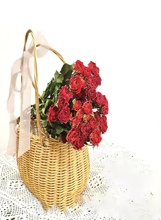 JOJAZE Natural Dried Flowers Bouquet Orange mini Dried Roses for Wedding Table Vase Decor Boho DIY Wreath Floral Home Office Party Garden Decoration - Image 4