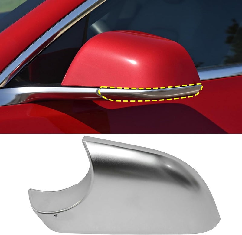 Jaronx Compatible With Tesla Model 3 Mirror Lower Cover 2017-2025,Chrome Left Drive Side Door Wing Rearview Mirror Base Bottom Cover Trim For Tesla Model 3 Accessories(Left) All-scene tailored quality - Image 1