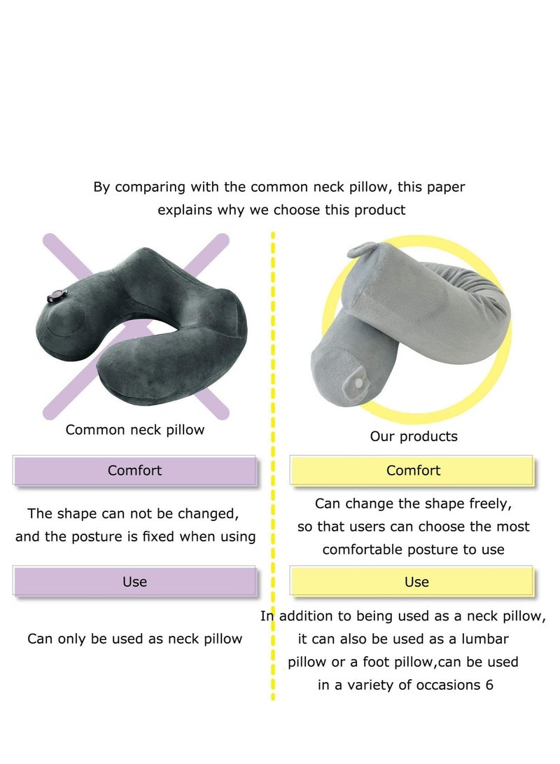 Oasisgalore Twist Memory Foam Travel Pillow Neck Pillows Travel Essentials Traveling on Airplane, Bus, Train(Grey)  - Image 5