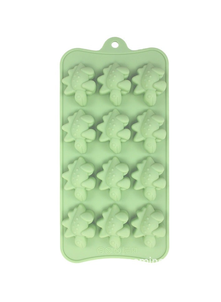 12 row silicone dinosaur mold cartoon 3D candy chocolate jelly ice cube making mold Stegosaurus