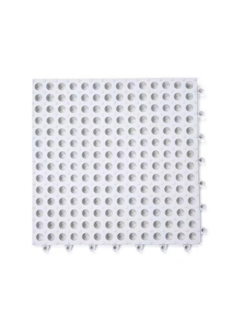 20-Pack Interlocking Non Slip Drainage Floor Tiles | 30x30cm Soft PVC Bath Shower Floor Mat | Drainage Holes for Bathroom, Kitchen, Pool, Wet Areas(10 Gray + 10 White). - Image 3