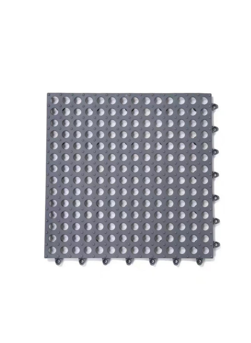 20-Pack Interlocking Non Slip Drainage Floor Tiles | 30x30cm Soft PVC Bath Shower Floor Mat | Drainage Holes for Bathroom, Kitchen, Pool, Wet Areas(10 Gray + 10 White). - Image 4