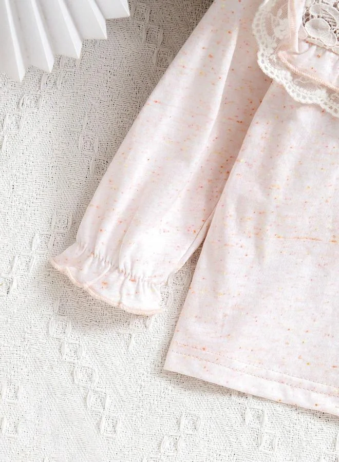 Take Two  Girls Light Pink Cotton Top And Pyjama Set for Women | Best Price UAE