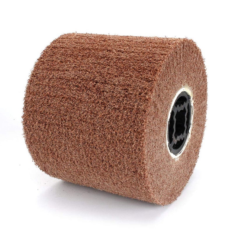 Baisiky 120x100x19mm Non-Woven Abrasive Wire Drawing Polishing Burnishing Wheel Flap Brush for Surface Treatment Stainless Steel, Aluminum, Copper, and More - 240 Grit - Image 1