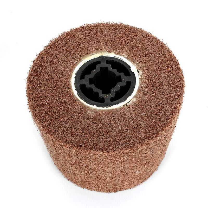 Baisiky 120x100x19mm Non-Woven Abrasive Wire Drawing Polishing Burnishing Wheel Flap Brush for Surface Treatment Stainless Steel, Aluminum, Copper, and More - 240 Grit - Image 3