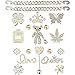 CUNUEN Bling Chain Charms for Clog Shoes Decoration Luxury Rhinestone Cute Diamond Bear Love Flower Butterfly Crown Designer Jewelry Shoe Accessories for Women Girls Adults Gifts Gold - Image 3