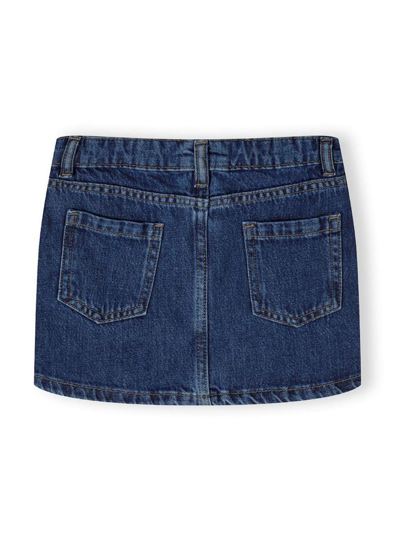 MINOTI Girls Denim Skirt with Button Front  - Image 2
