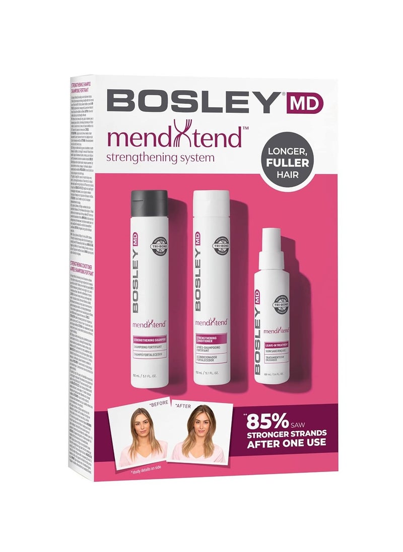 BOSLEYMD BosleyMD MendXtend Strengthening Shampoo, Conditioner, and Kit to Promote Growth & Prevent Breakage with Saw Palmetto, Hyaluronic Acid and Pomegranate Extract  - Image 1