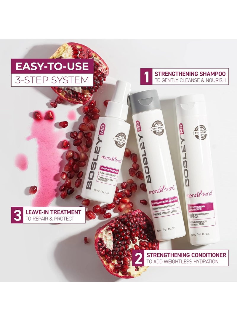 BOSLEYMD BosleyMD MendXtend Strengthening Shampoo, Conditioner, and Kit to Promote Growth & Prevent Breakage with Saw Palmetto, Hyaluronic Acid and Pomegranate Extract  - Image 2