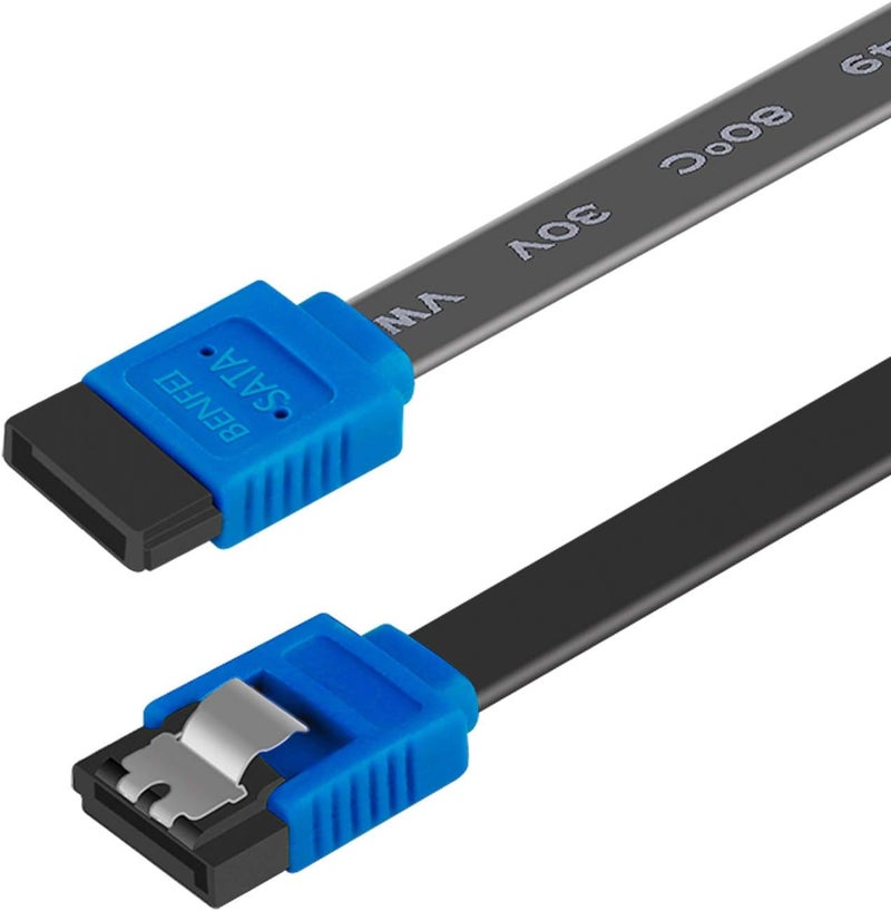 Benfei SATA Cable III, SATA Cable III 6Gbps Straight HDD SDD Data Cable with Locking Latch 18 Inch Compatible for SATA HDD, SSD, CD Driver, CD Writer - Image 1