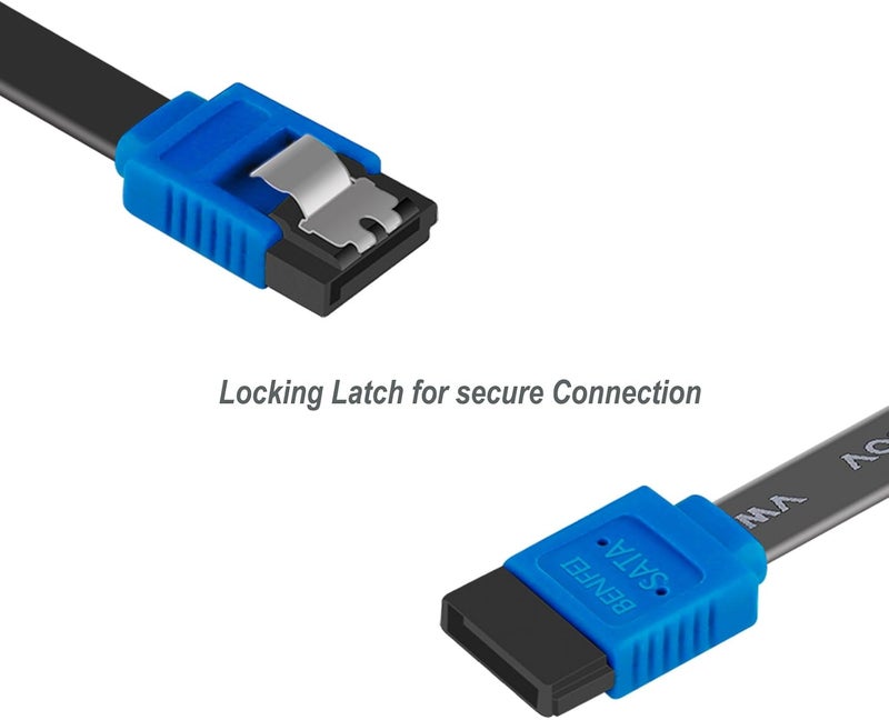 Benfei SATA Cable III, SATA Cable III 6Gbps Straight HDD SDD Data Cable with Locking Latch 18 Inch Compatible for SATA HDD, SSD, CD Driver, CD Writer - Image 3