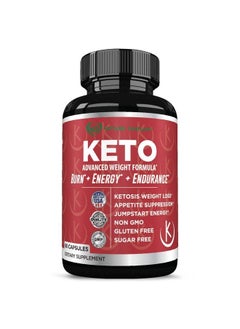 Keto Weight Loss Diet Pills : Rapid Fat Burner Metabolism And Energy Ketosis Diet Pills For Men And Women All Natural Gluten/Sugar Free Supplements With Raspberry Ketones 60 Veggie Capsules (1)