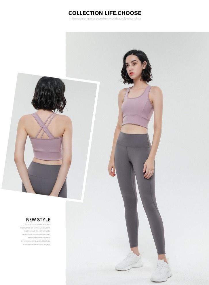 Loquat Yoga sports running fitness vest Purple 