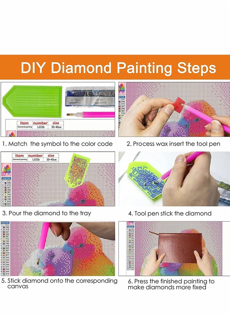 KASTWAVE طقم طلاء فني ماسي بحفر كامل 5D من Color Parrot للأطفال إكسسوارات طلاء حجر الراين الكريستالي طلاء تطريز بالألماس 12 × 16 بوصة  - Image 5