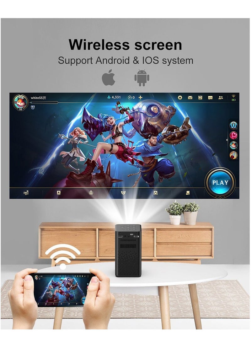 Crony C900 upright Projector with Bluetooth speaker Smart DLP Projector  Bluetooth 5.0 1080P Supported Wireless Mirroring Built-in Battery Mini Projector, Full HD 1080P Video Projector, Portable Outdoor Projector with Tripod, Kids Gift, Home Theater Movie Phone Projector Compatible  - Image 2