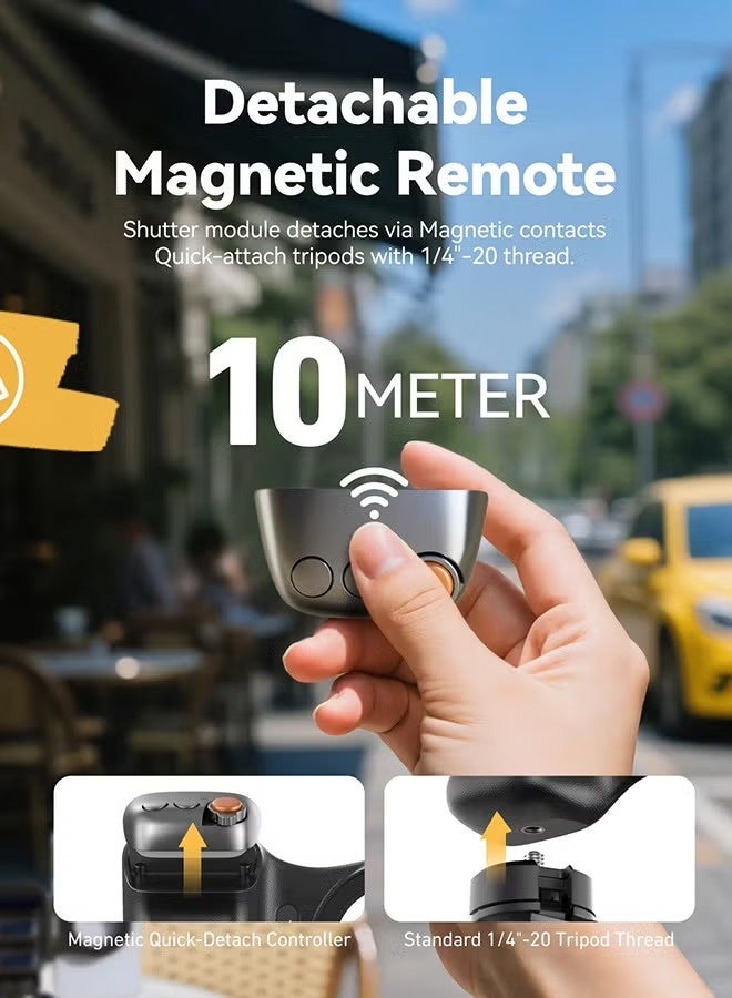 تيليسن TELESIN Fun Shot Magnetic Phone Camera Grip + C03 Magnetic Selfie Light Creator Kit متوافق مع iPhone Magsafe و Android ، مجموعة حزمة للصور الشخصية / التصوير الفوتوغرافي / TikTok / مكالمات التكبير / الفيديو (الأسود) - Image 5