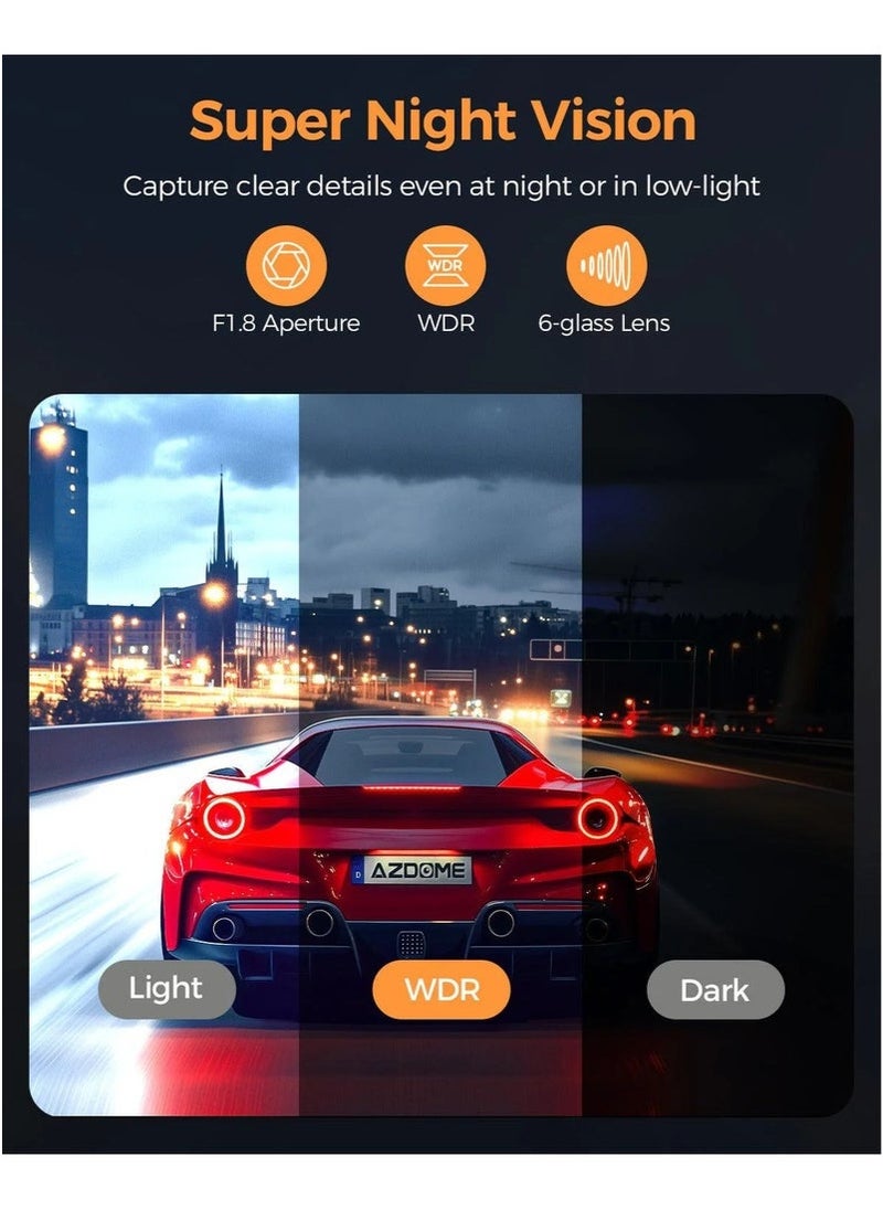 داش كام 4K مزودة بتحكم صوتي، رؤية ليلية فائقة، WiFi، تحكم عبر التطبيق، تشمل بطاقة 64GB وكابل التوصيل لمراقبة المواقف، تسجيل دائري وقفل الطوارئ