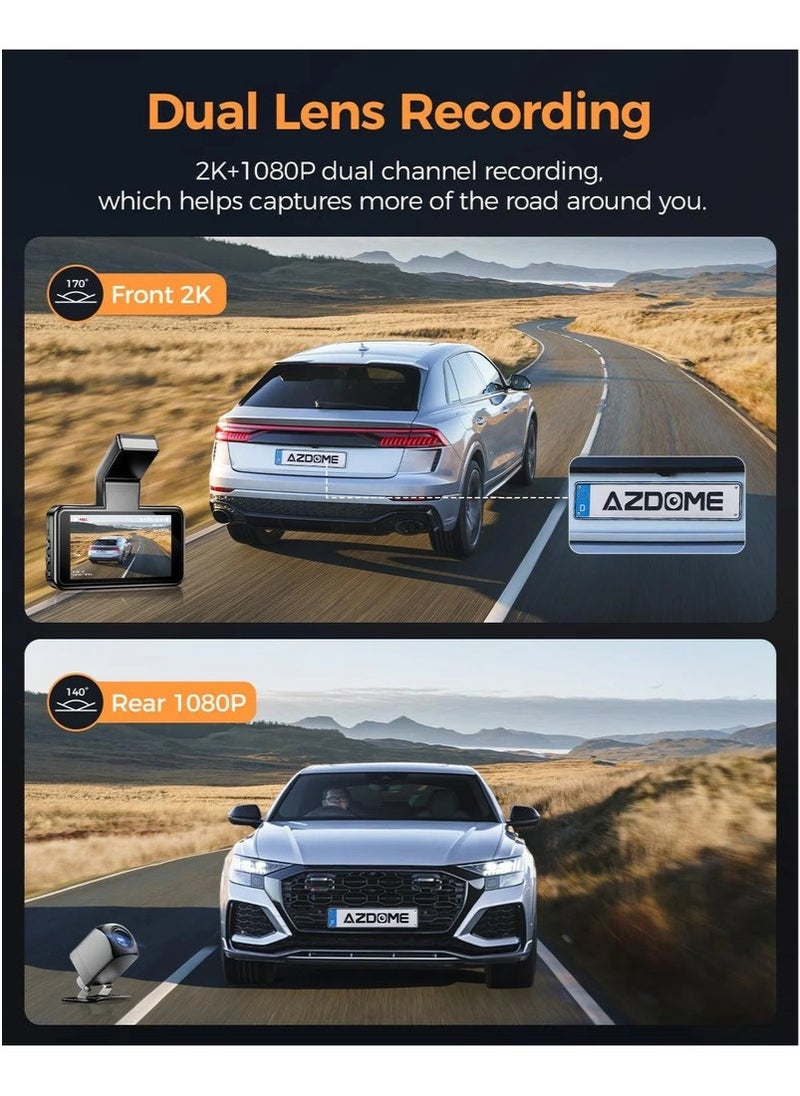 داش كام 4K مزودة بتحكم صوتي، رؤية ليلية فائقة، WiFi، تحكم عبر التطبيق، تشمل بطاقة 64GB وكابل التوصيل لمراقبة المواقف، تسجيل دائري وقفل الطوارئ