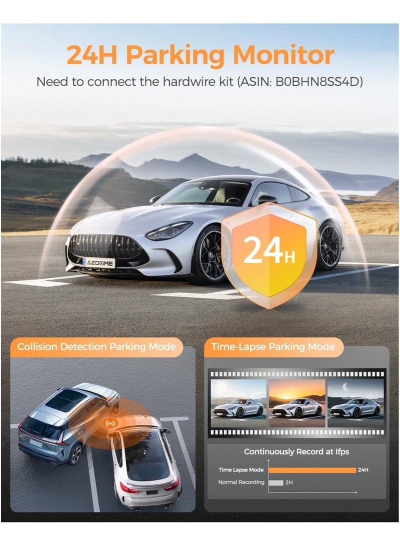 داش كام 4K مزودة بتحكم صوتي، رؤية ليلية فائقة، WiFi، تحكم عبر التطبيق، تشمل بطاقة 64GB وكابل التوصيل لمراقبة المواقف، تسجيل دائري وقفل الطوارئ