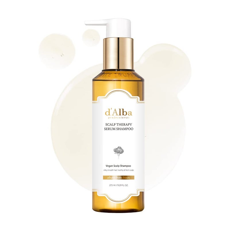 d'alba Piedmont Professional Repairing Scalp Therapy Serum Shampoo 275ml, Mild and Vegan Formula, Gentle Hair and Scap Treatment - Image 1