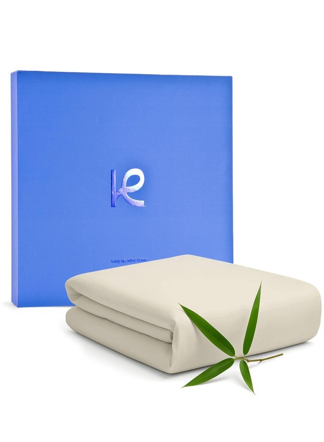 Kickoff Home Kickoff Viscose Bamboo Flat Sheet Only King Size, 100% Organic Cool Bed Sheets King Size Flat Sheet Only, Top Extra Wide, Viscose Bamboo Cooling Sheets for Hot Sleepers (K, Buttercream) - Image 2