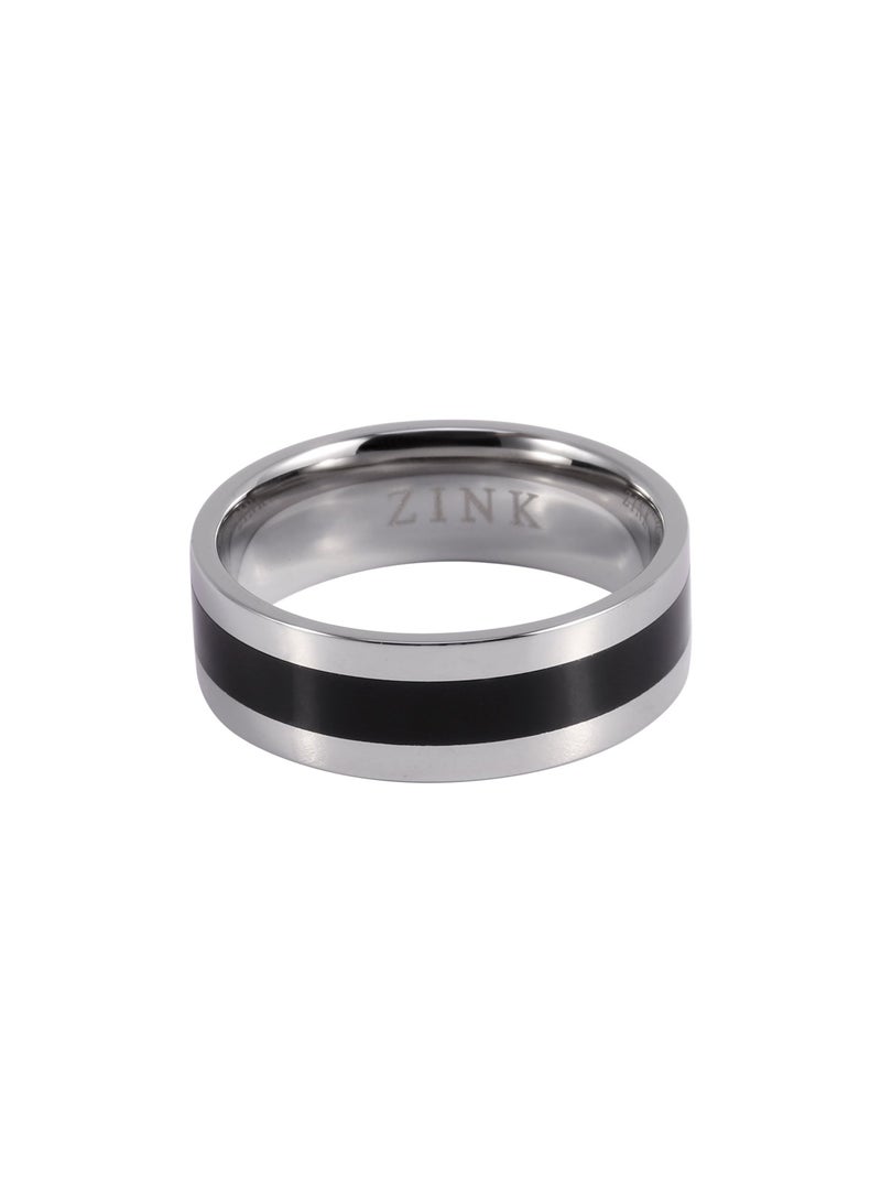 ZINK Men's Silver & Black Stainless Steel Ring | ZJRG002SPB-21 - Image 2