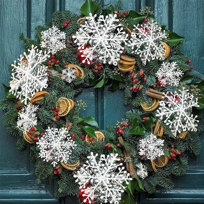 Brown Leaf Merry Christmas Glitter Small 2 Inches Snowflake Ornaments for Christmas Xmas Tree Decoration IndoorOutdoor Party Decoration Pack of 6 - Image 2