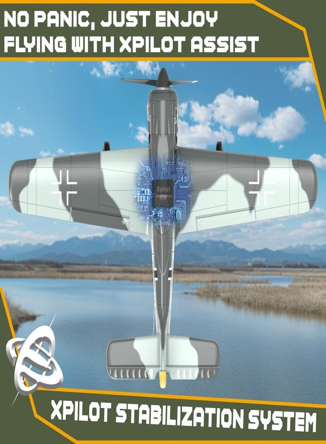 ANBURI RC Plane 4 Channel RC Airplane FW190 Ready to Fly with Upgraded Xpilot Stabilization System & One Key Aerobatic, Remote Control Airplanes for Beginners Adult - Image 4