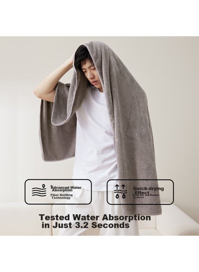 Sanli Extra Large 7a Antibacterial Bath Towel, Class A Absorbent Quick-drying Adult Men And Women Wrap Towel, 90*180cm, 460g Sky Gray - Image 3