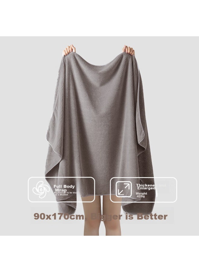 Sanli Extra Large 7a Antibacterial Bath Towel, Class A Absorbent Quick-drying Adult Men And Women Wrap Towel, 90*180cm, 460g Sky Gray - Image 5