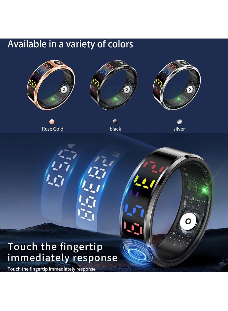 R12 Color Screen Fashion Smart Ring With Smart Touch Health Tracker Fitness IP68 5ATM Waterproof For Men Women, Intelligent Ring - Image 4