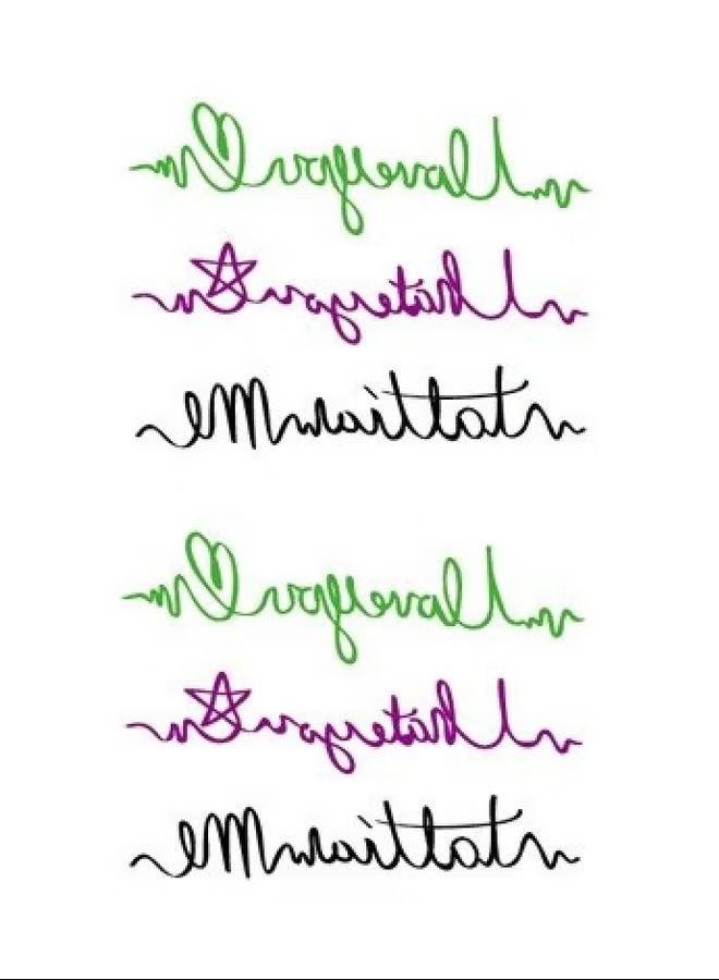 مجموعة وشم مؤقت مقاوم للماء بنمط الاقتباس