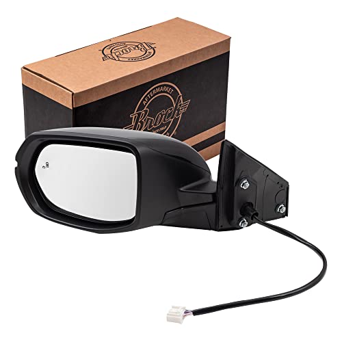 Brock Aftemarket Replacement Driver Left Power Mirror Paint to Match Black with Heat-Signal-Blind Spot Detection Compatible with 2017-2022 Honda CR-V EX/EX-L/Touring/Black Edition - Image 1