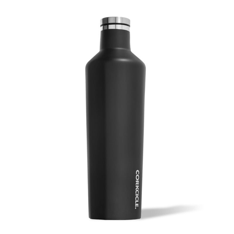 Corkcicle Classic Canteen Insulated Water Bottle - Stainless Steel Reusable Tumbler - Triple Insulated - Keeps Drinks Cold 25 Hours or Hot 12 Hours - Cupholder Friendly - Black - 25 oz - Image 1