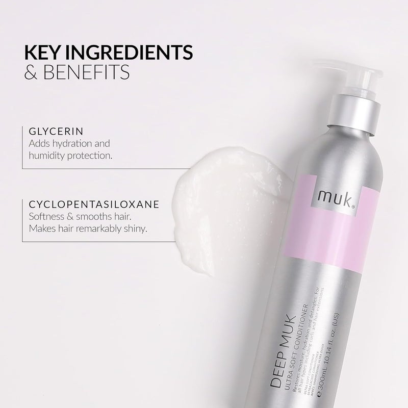 MUK. Muk Haircare Deep Ultra Soft Conditioner, 10.1 oz - Gentle Detangling for All Hair Types - Image 4
