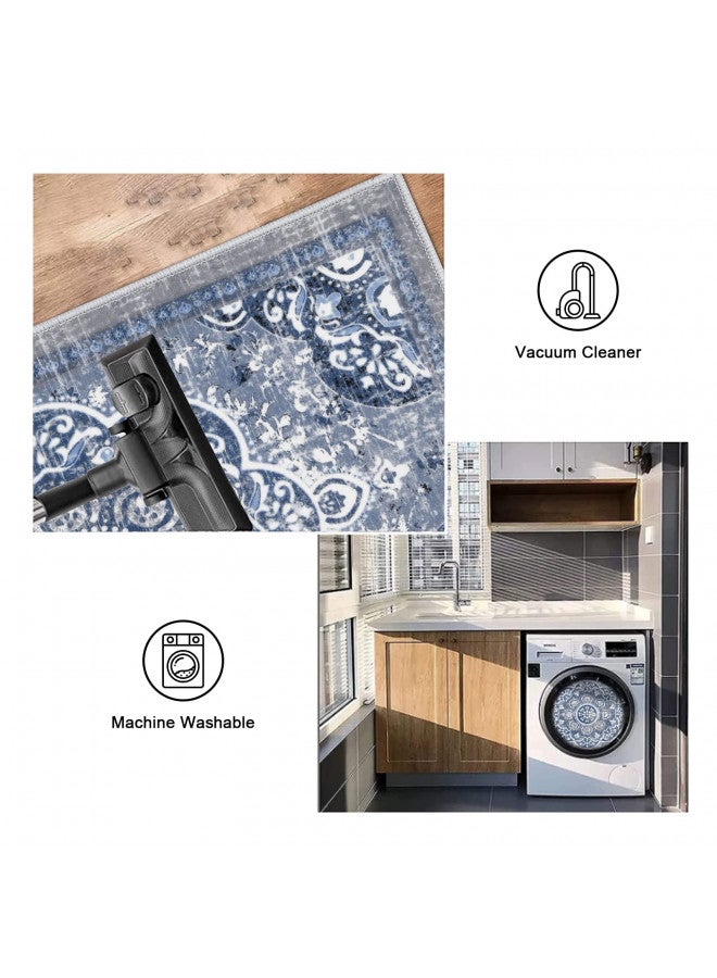 Ileading Boho Kitchen Rugs Sets 3 Piece with Runner Floral Kitchen Floor Mat Carpet Farmhouse Kitchen Rugs and Mats Non Skid Washable Runner Rug for Kitchen Floor Office Sink Laundry - Image 4