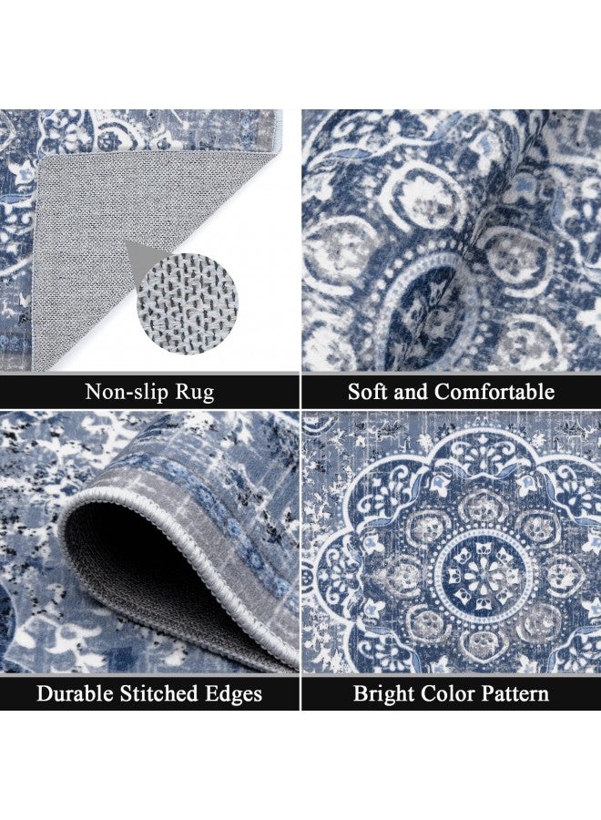 Ileading Boho Kitchen Rugs Sets 3 Piece with Runner Floral Kitchen Floor Mat Carpet Farmhouse Kitchen Rugs and Mats Non Skid Washable Runner Rug for Kitchen Floor Office Sink Laundry - Image 3