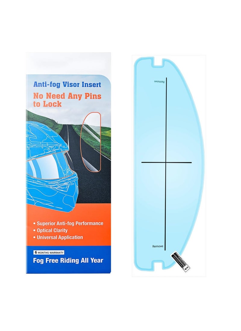 Generic Systercol Anti-Fog Film for Motorcycle Helmet Anti Fog Visor Insert - Universal Fit Fog Resistant Film Clear Shields Lens Insert 272mm x 88mm  - Image 2