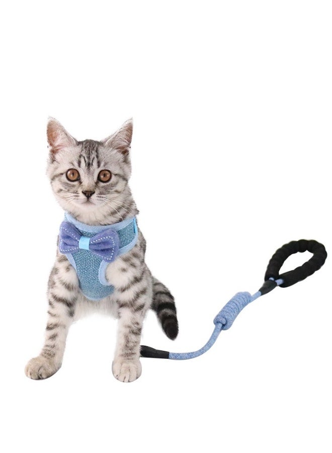 بيوينتي حزام قطط مضاد للفصل وقابل للتعديل، بتصميم صدرية مع ربطة عنق، حزام قطط. - Image 1