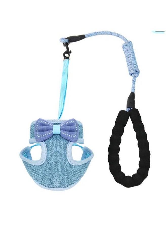 بيوينتي حزام قطط مضاد للفصل وقابل للتعديل، بتصميم صدرية مع ربطة عنق، حزام قطط. - Image 2