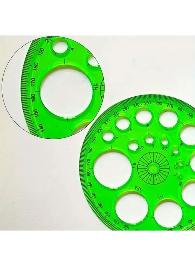 Transparent White 360 Degree Round Ruler For Office School Drafting And Design Projects - Image 3