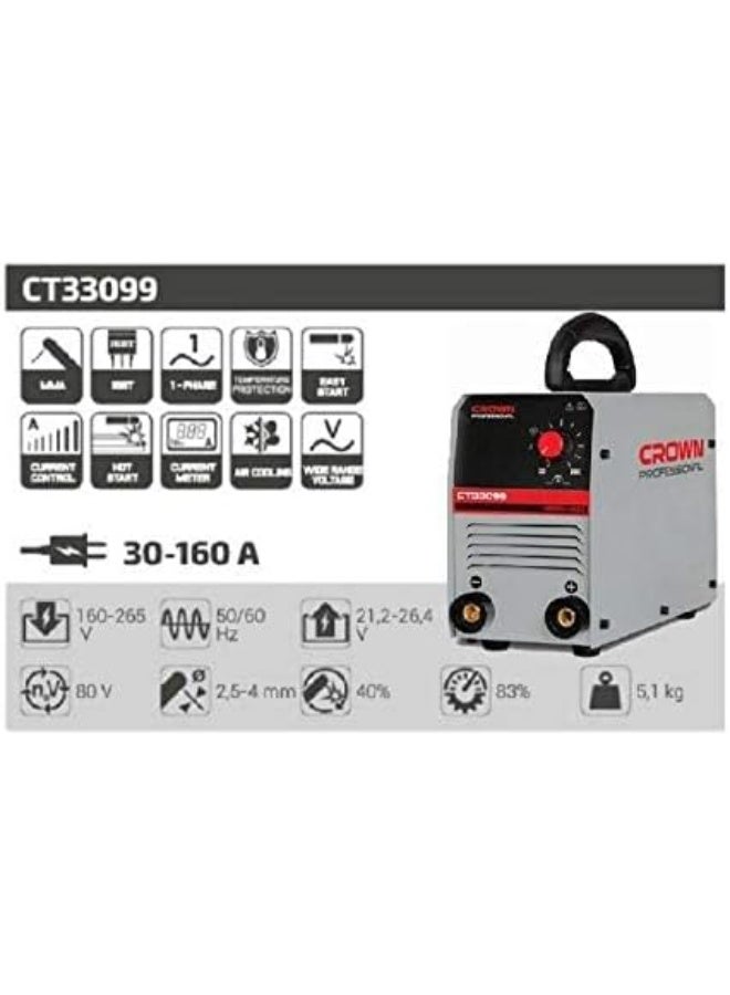 Crown CT33099 Inverter Welding Machine, 160A -220 Volt - Image 3